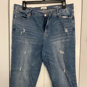 Nicole Miller High Rise Ankle Slim Jeans Ripped